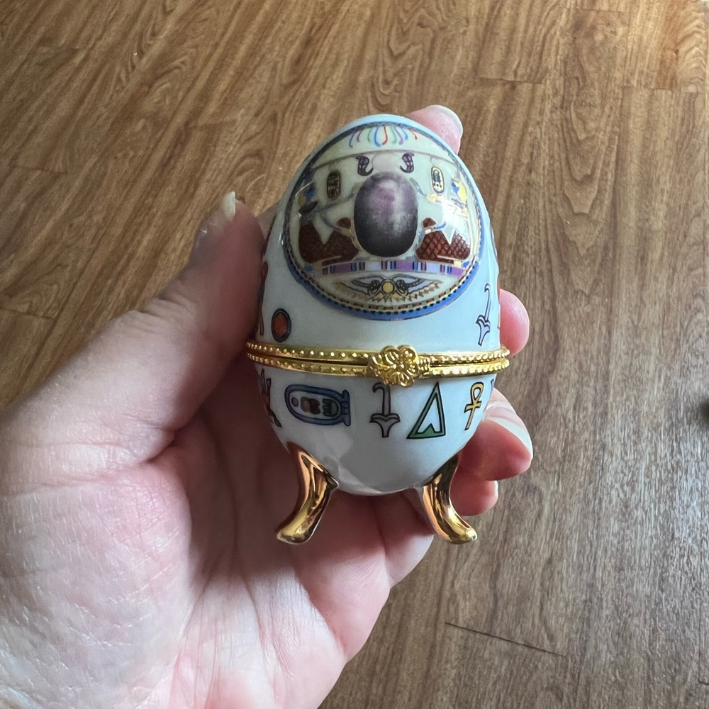 Real Egyptian egg souvenir trinket box ornament